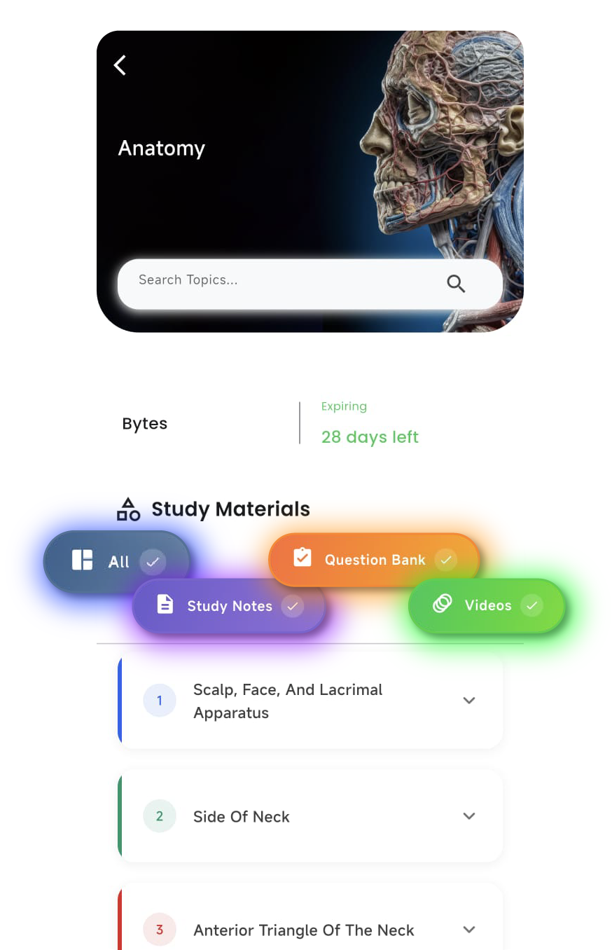 Study materials per chapter